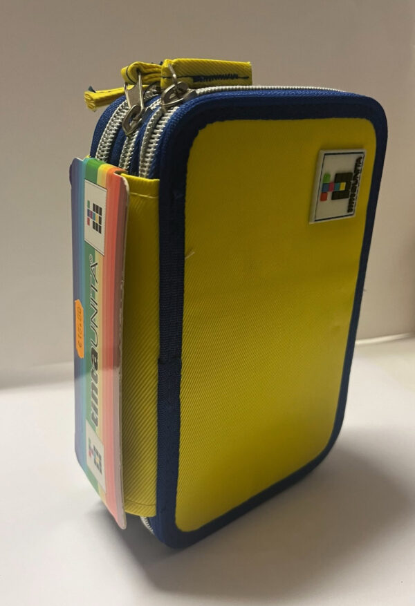 Tinta Unita Astuccio 3 Zip Completo Giallo Fluo e Blu - immagine 4