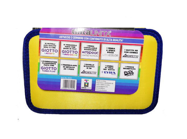 Tinta Unita Astuccio 3 Zip Completo Giallo Fluo e Blu - immagine 5