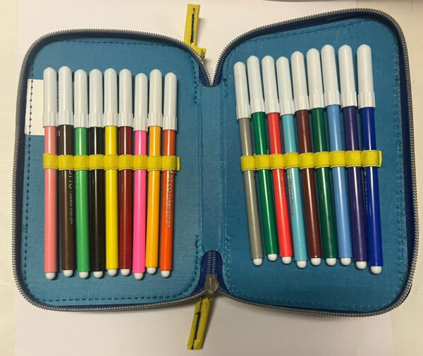 Tinta Unita Astuccio 3 Zip Completo Giallo Fluo e Blu - immagine 9