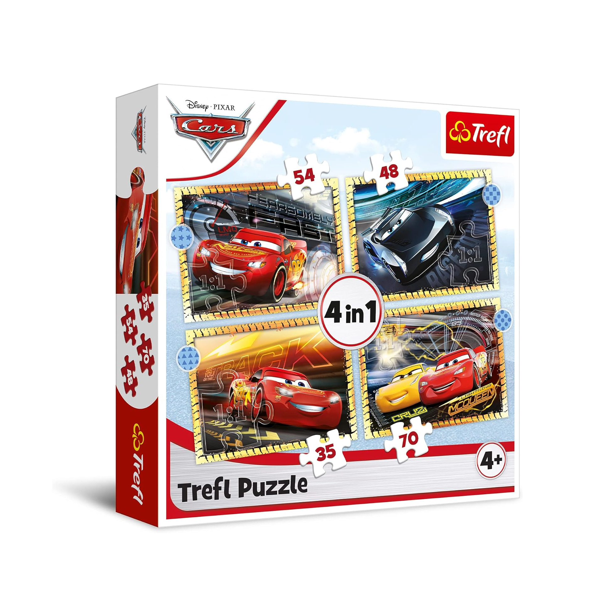 Trefl Cars Puzzle 4 in 1 Età 4+