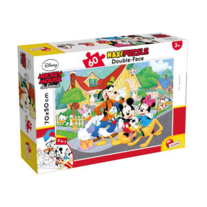 Lisciani Maxi Floor Puzzle Double Face 60pz Mickey Mouse & Friends Disney 70x50cm Età 4+