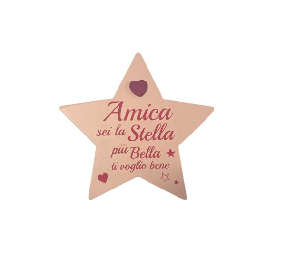 Decorazione a forma di stella in MDF Idea Regalo per Amica - immagine 2