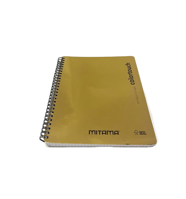 Mitama Quaderno Spiralato a quadretti Colortouch Metallic Edition Oro 17x24x1cm