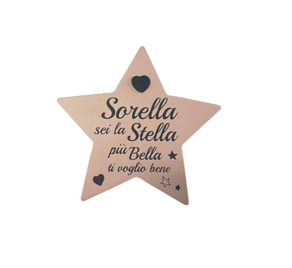 Decorazione a forma di stella in MDF Idea Regalo per Sorella - immagine 2
