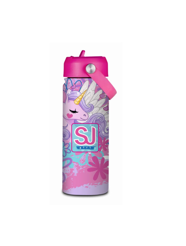 SJ Gang Borraccia Termica 500nl Beccuccio Retrattile Unicorn Led Girl