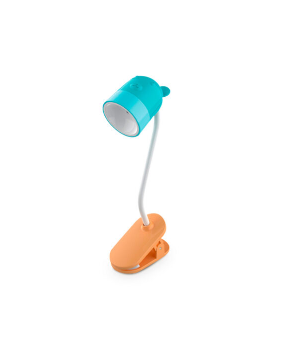 Incanta Orso Azzurro Luce LED con pinza per lettura H. 14cm