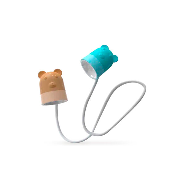 Incanta LED Luce doppia da lettura Flessibile Orso Azzurro e Marrone