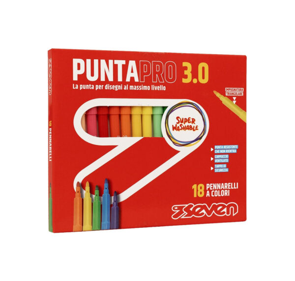 Seven Pennarelli Puntapro 3.0 Scatola 18pz