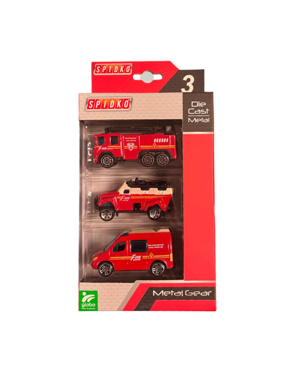 Globo Set 3 Veicoli Fire Engine Die Cast Scala 1:64
