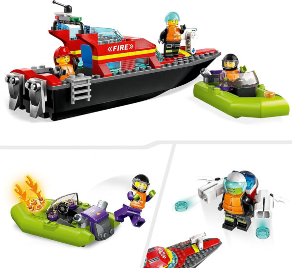 LEGO City Fire 60373 Barca di Soccorso Antincendio dei Vigili del Fuoco Età 5+ - immagine 6