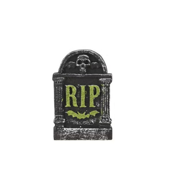 Decorazione Halloween Lapide RIP con pipistrello