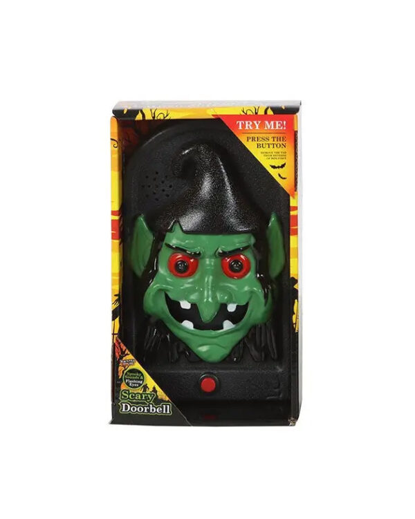 Campanello luminoso parlante inquietante per Halloween Strega