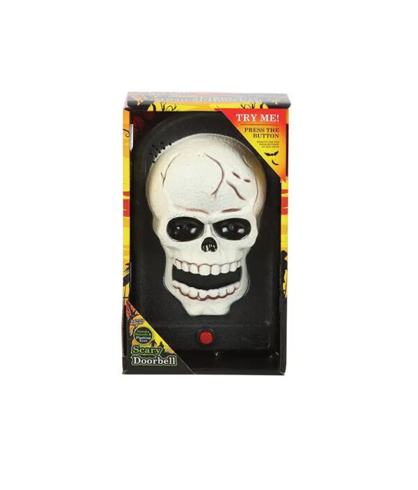 Campanello luminoso parlante inquietante per Halloween Teschio