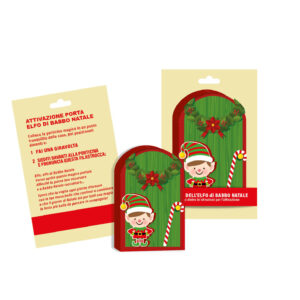 Porta per Elfo di Babbo Natale con Filastrocca per l'attivazione 9x12x1.5cm