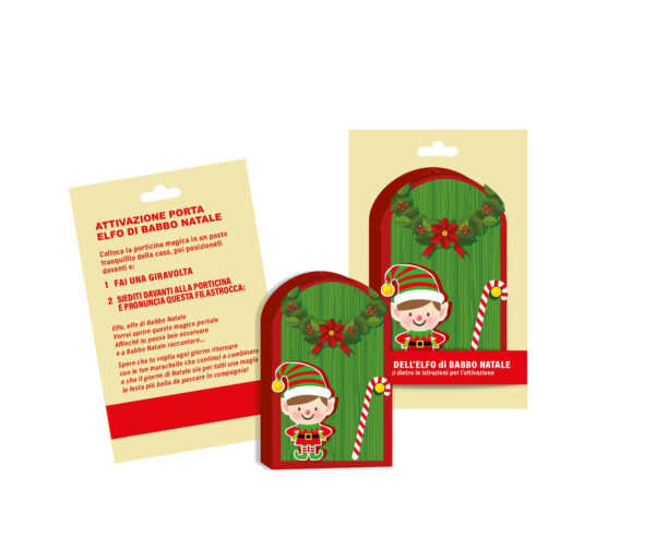 Porta per Elfo di Babbo Natale con Filastrocca per l'attivazione 9x12x1.5cm
