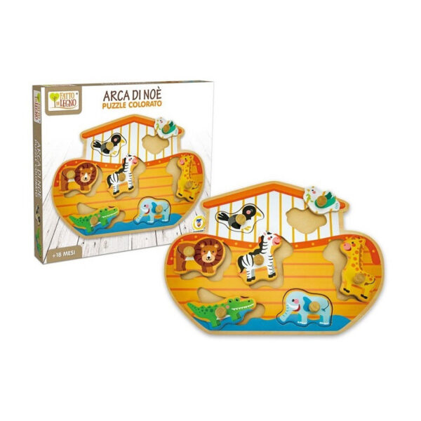 Teorema Giocattoli 40637 Fatto di Legno Puzzle Arca di Noè Età 18m+
