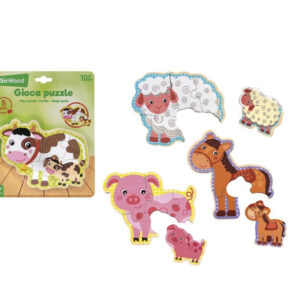 Globo 41622 SirWood Puzzle in Legno Animali 5pz Età 10m+