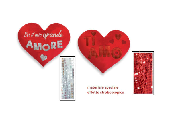 San Valentino Cuscino Cuore Grande in peluche 2 Modelli - immagine 2