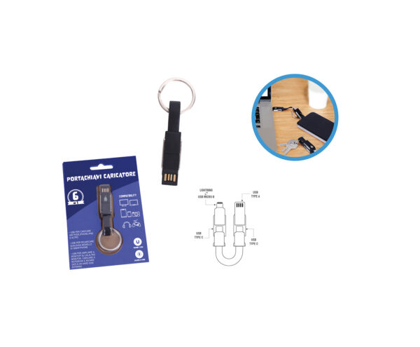 Men's Gift Portachiavi Caricatore 6in1