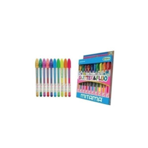 Mitama Mini Penna gel Glitter e Neon 10pz punta 1mm in Pet Box