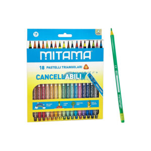 Mitama Pastelli Cancellabili Triangolari Confezione da 18 pastelli Mina 3.0mm
