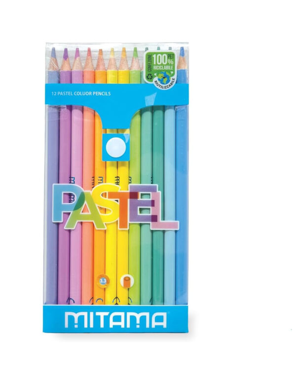 Mitama Pastelli Pastel Fusto Tondo 12pz Mina con Tratto Grande 3,3mm - immagine 2