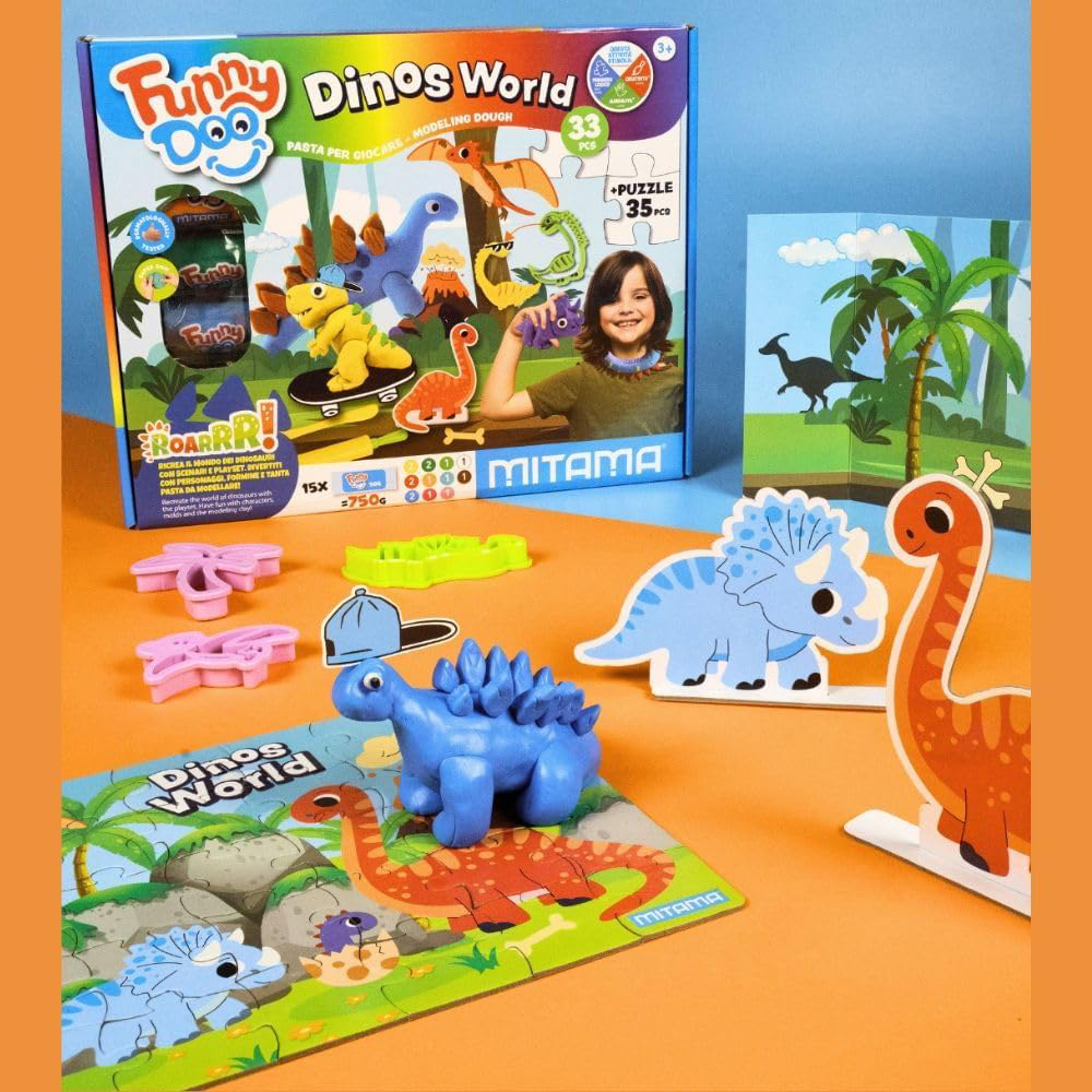 Seven Mitama Scatola Gioco Dinos World Pasta da modellare 33pz - immagine 5
