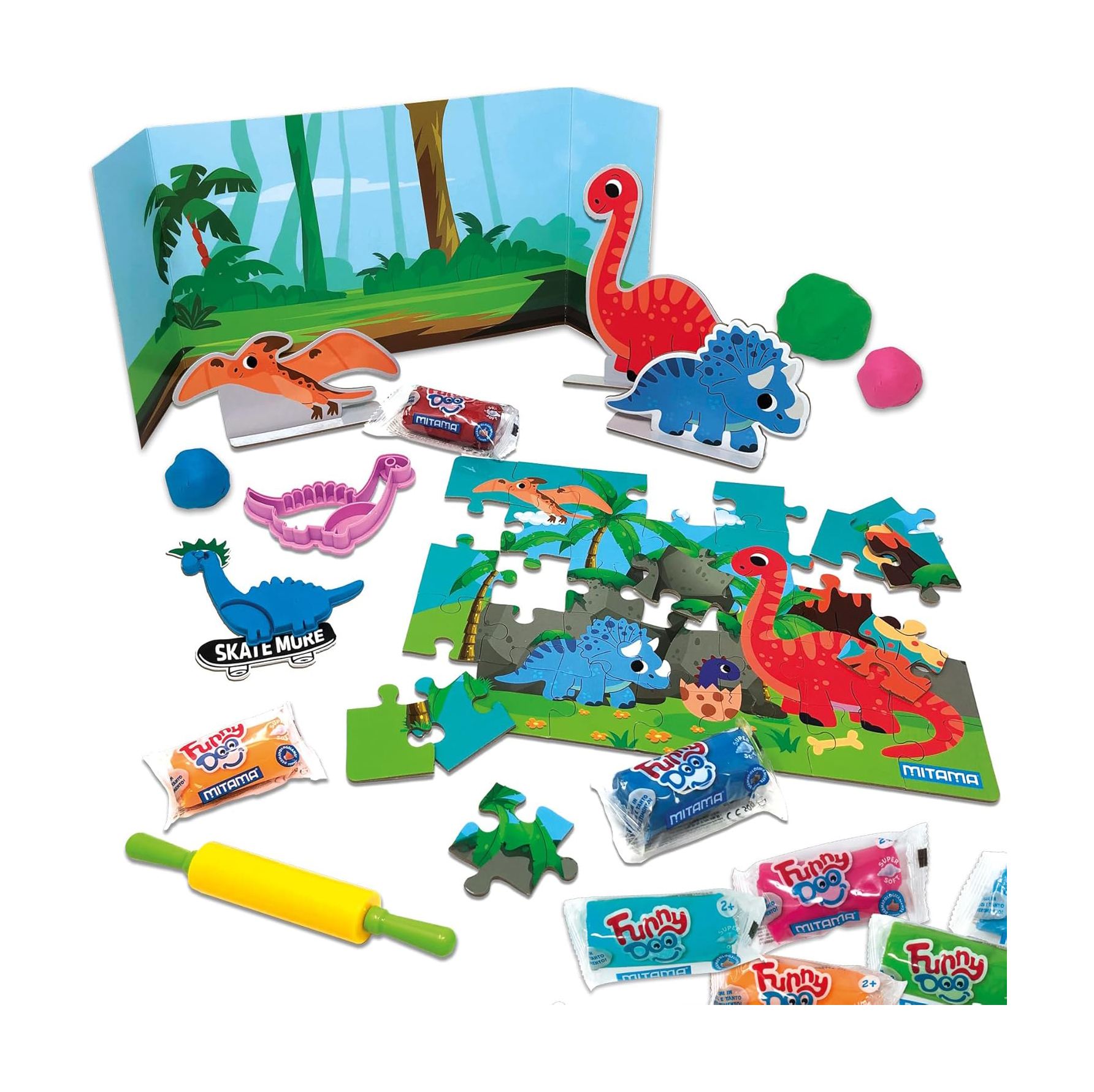 Seven Mitama Scatola Gioco Dinos World Pasta da modellare 33pz - immagine 3