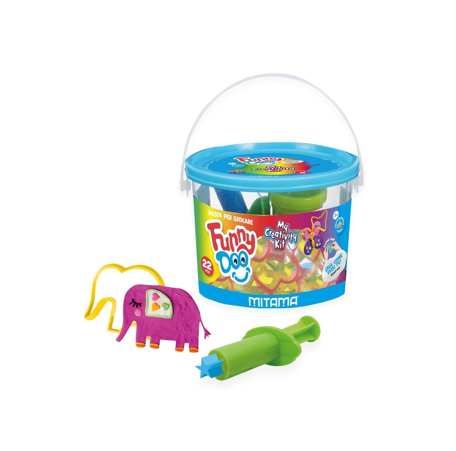 Seven Mitama Barattolo My Creativity Kit Funny Doo Pasta da modellare 22pz