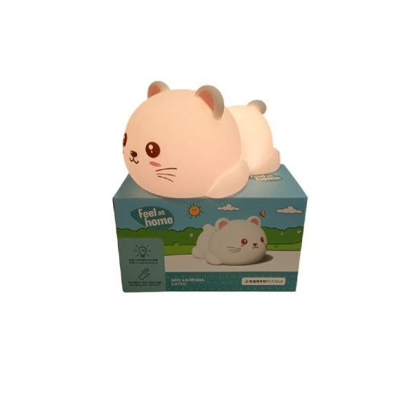 Cartomania Lampada in silicone Soffice Gatto 7 Luci LED Alimentazione USB - immagine 3