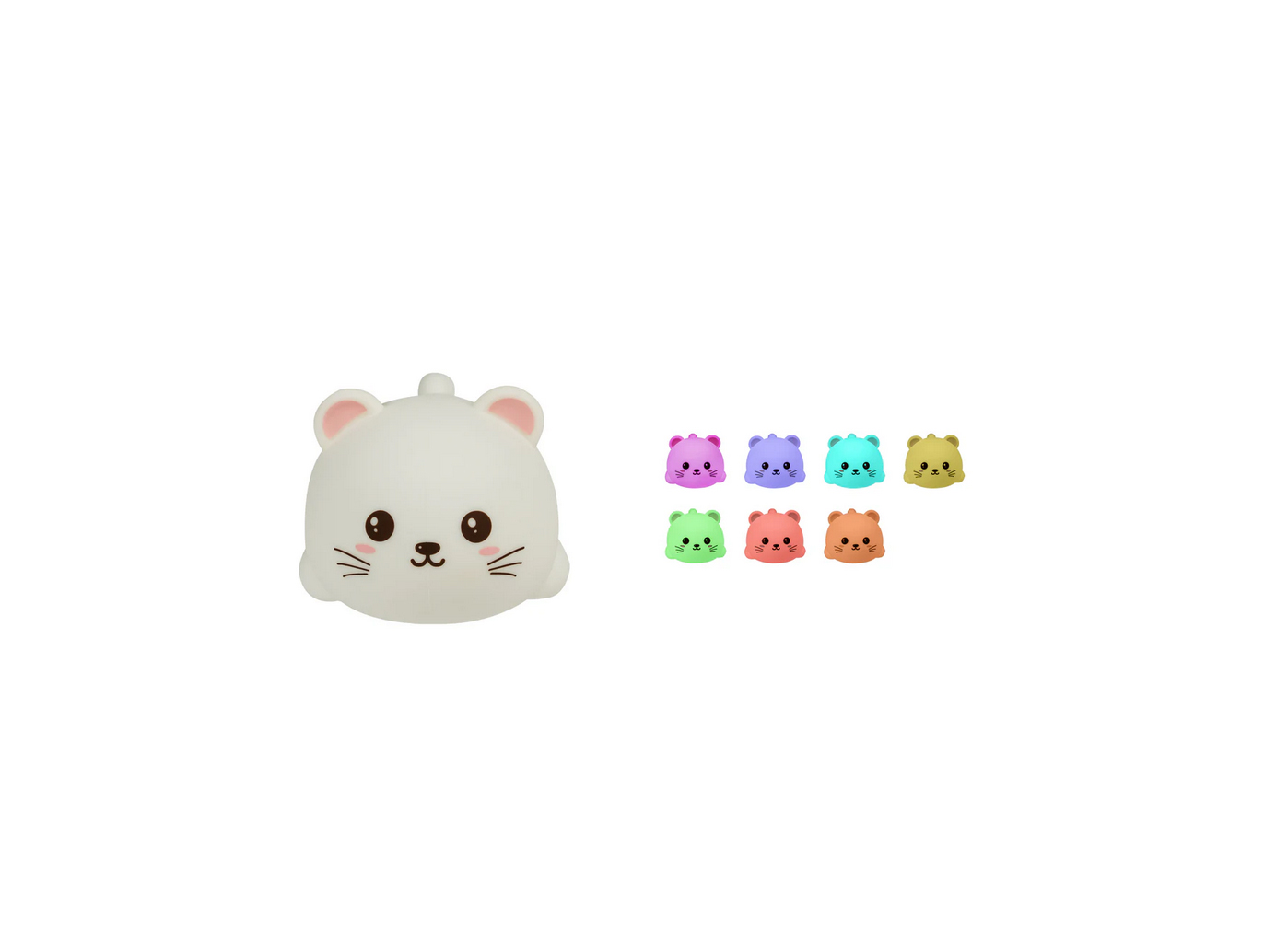 Cartomania Lampada in silicone Soffice Gatto 7 Luci LED Alimentazione USB